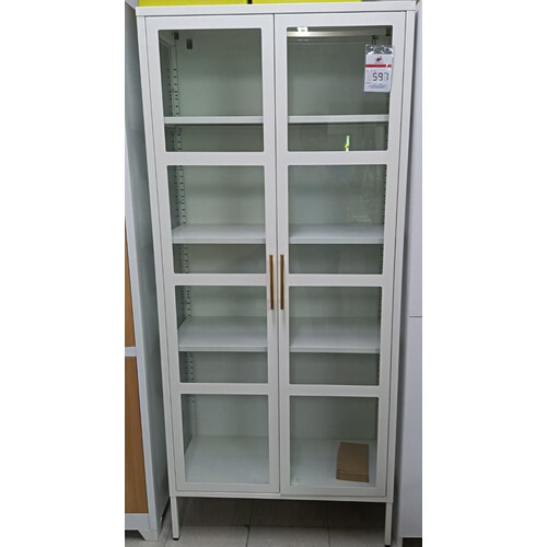 WLS SWING GLASS DOOR CABINET, WHITE 1800X800X350MM